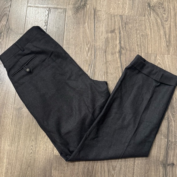 Polo by Ralph Lauren 100% virgin wool size 35R men blue label dark gray pants - Picture 1 of 12